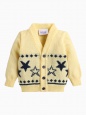 Cardigan en laine tricotée jaune