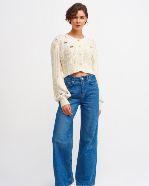 Long Sleeve Flower Pullover