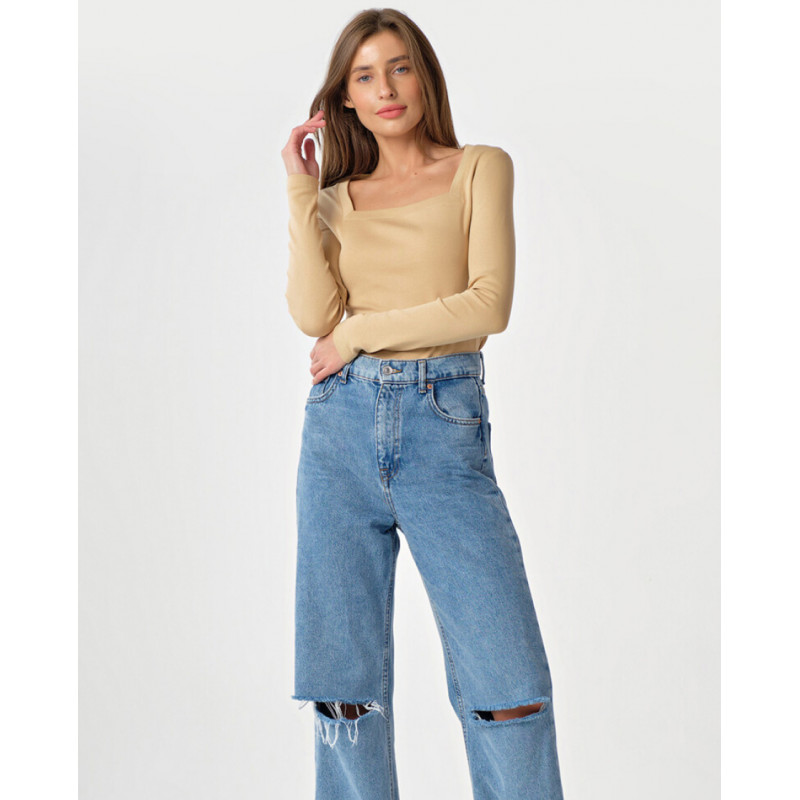 Casual Square Neck Top