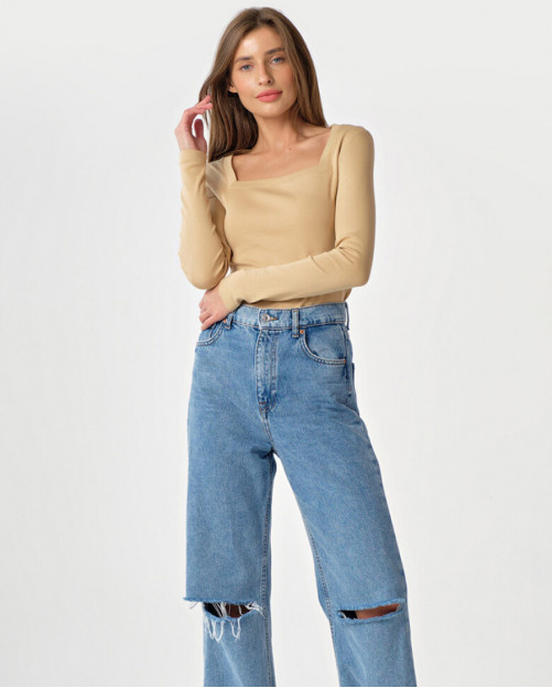 Casual Square Neck Top